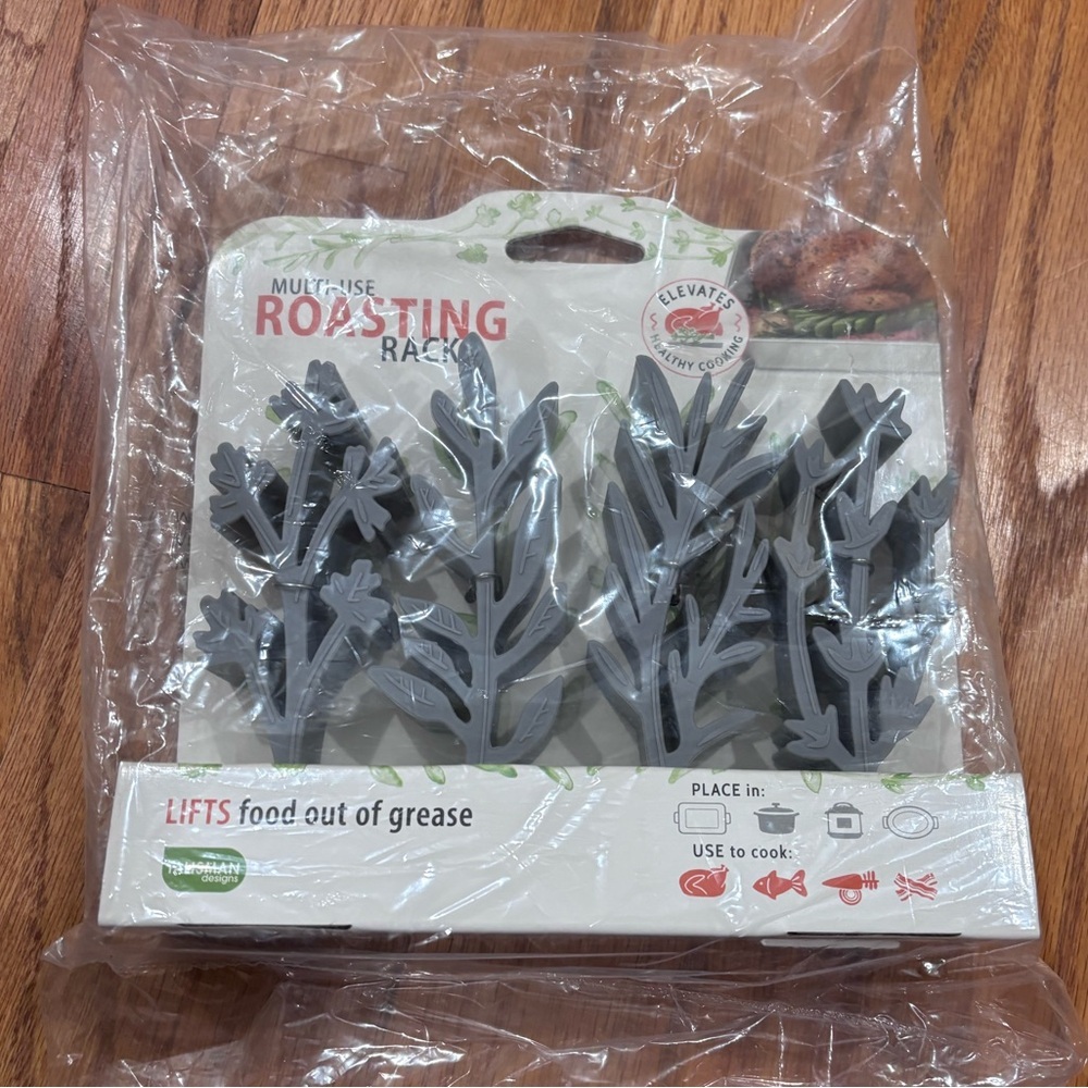 Talisman Designs Multiuse Roasting Rack - Gray Leaf Design